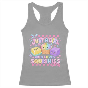 Just A Girl Who Loves Squishies Racerback Tank Top Cute Kawaii Dumpling Graphic Coquette Bow Girls
