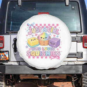 Just A Girl Who Loves Squishies Spare Tire Cover Cute Kawaii Dumpling Graphic Coquette Bow Girls TS10 No hole White Print Your Wear