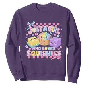 Just A Girl Who Loves Squishies Sweatshirt Cute Kawaii Dumpling Graphic Coquette Bow Girls