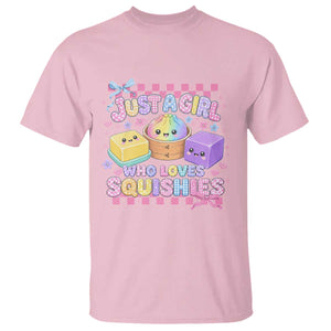 Just A Girl Who Loves Squishies T Shirt Cute Kawaii Dumpling Graphic Coquette Bow Girls