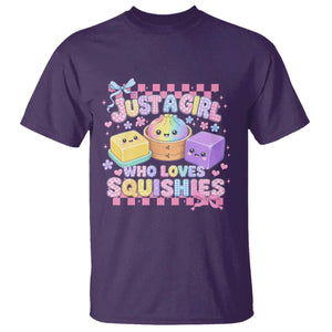 Just A Girl Who Loves Squishies T Shirt Cute Kawaii Dumpling Graphic Coquette Bow Girls