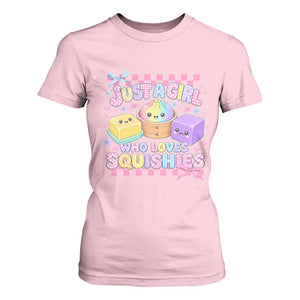 Just A Girl Who Loves Squishies T Shirt For Women Cute Kawaii Dumpling Graphic Coquette Bow Girls