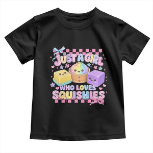 Just A Girl Who Loves Squishies Toddler T Shirt Cute Kawaii Dumpling Graphic Coquette Bow Girls
