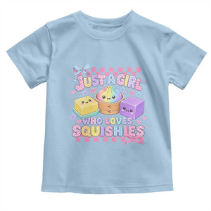 Just A Girl Who Loves Squishies Toddler T Shirt Cute Kawaii Dumpling Graphic Coquette Bow Girls