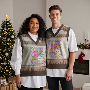 In My Squishy Era V-Neck Knit Sweater Vest Cute Kawaii Pastel Dumpling Graphic