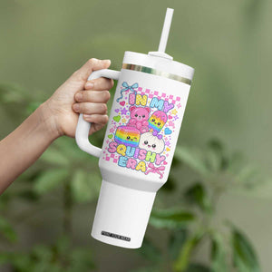 In My Squishy Era Tumbler With Handle Cute Kawaii Pastel Dumpling Graphic