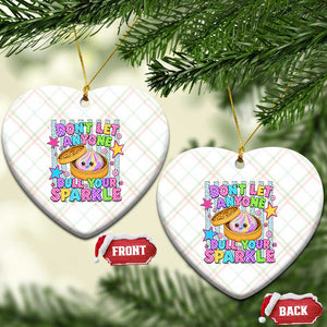 Squishy Lovers Ceramic Ornament Dont Let Anyone Dull Your Sparkle Cute Rainbow Dumpling Graphic