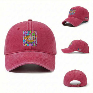 Squishy Lovers Washed Cotton Baseball Cap Dont Let Anyone Dull Your Sparkle Cute Rainbow Dumpling Graphic