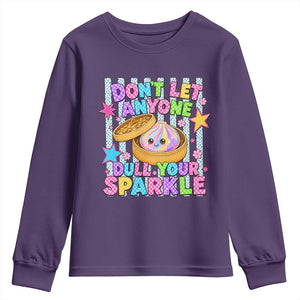 Squishy Lovers Youth Sweatshirt Dont Let Anyone Dull Your Sparkle Cute Rainbow Dumpling Graphic