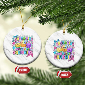 Just A Girl Who Loves Squishies Ceramic Ornament Cute Butter Dumpling Graphic Coquette Bow Girls