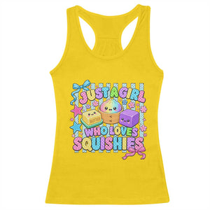 Just A Girl Who Loves Squishies Racerback Tank Top Cute Butter Dumpling Graphic Coquette Bow Girls