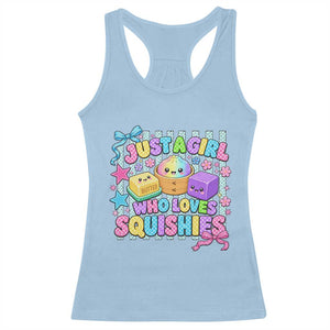 Just A Girl Who Loves Squishies Racerback Tank Top Cute Butter Dumpling Graphic Coquette Bow Girls