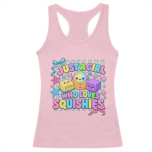 Just A Girl Who Loves Squishies Racerback Tank Top Cute Butter Dumpling Graphic Coquette Bow Girls