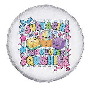 Just A Girl Who Loves Squishies Spare Tire Cover Cute Butter Dumpling Graphic Coquette Bow Girls TS10 Print Your Wear
