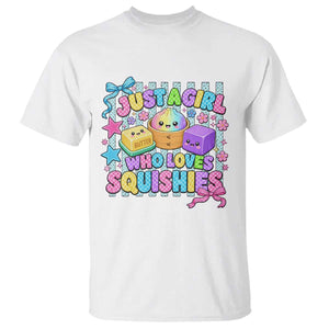 Just A Girl Who Loves Squishies T Shirt Cute Butter Dumpling Graphic Coquette Bow Girls