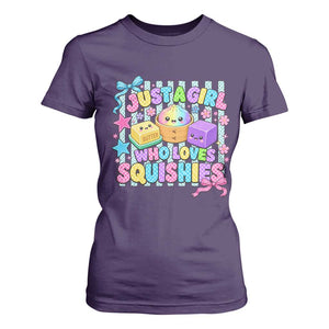 Just A Girl Who Loves Squishies T Shirt For Women Cute Butter Dumpling Graphic Coquette Bow Girls