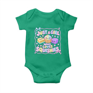 Just A Girl Who Loves Squishies Baby Onesie Squishy Lovers Kawaii Dumpling Graphic Coquette Bow Girls TS10 Irish Green Print Your Wear