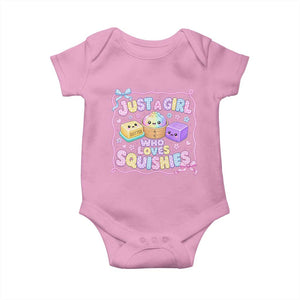 Just A Girl Who Loves Squishies Baby Onesie Squishy Lovers Kawaii Dumpling Graphic Coquette Bow Girls TS10 Light Pink Print Your Wear