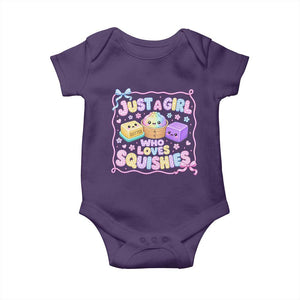 Just A Girl Who Loves Squishies Baby Onesie Squishy Lovers Kawaii Dumpling Graphic Coquette Bow Girls TS10 Purple Print Your Wear