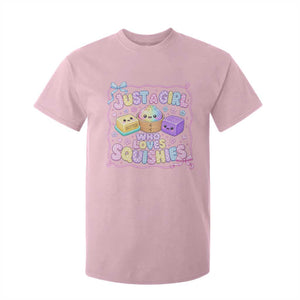 Just A Girl Who Loves Squishies T Shirt For Kid Squishy Lovers Kawaii Dumpling Graphic Coquette Bow Girls TS10 Light Pink Print Your Wear