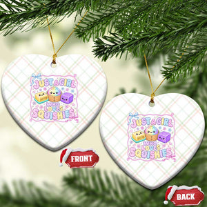 Just A Girl Who Loves Squishies Ceramic Ornament Squishy Lovers Kawaii Dumpling Graphic Coquette Bow Girls TS10 Print Your Wear