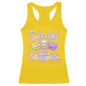 Just A Girl Who Loves Squishies Racerback Tank Top Squishy Lovers Kawaii Dumpling Graphic Coquette Bow Girls TS10 Daisy Print Your Wear