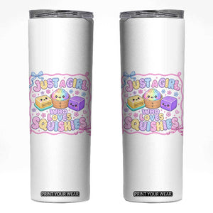 Just A Girl Who Loves Squishies Skinny Tumbler Squishy Lovers Kawaii Dumpling Graphic Coquette Bow Girls