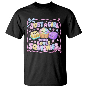 Just A Girl Who Loves Squishies T Shirt Squishy Lovers Kawaii Dumpling Graphic Coquette Bow Girls TS10 Black Print Your Wear