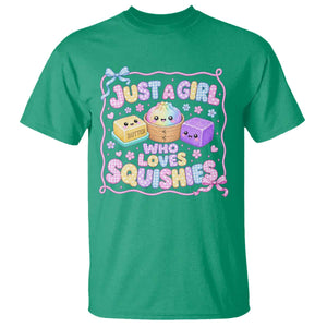 Just A Girl Who Loves Squishies T Shirt Squishy Lovers Kawaii Dumpling Graphic Coquette Bow Girls TS10 Irish Green Print Your Wear