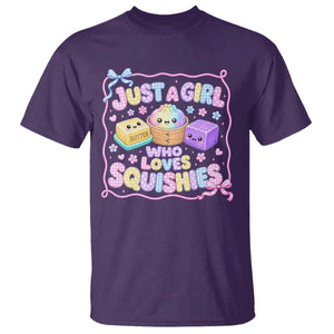 Just A Girl Who Loves Squishies T Shirt Squishy Lovers Kawaii Dumpling Graphic Coquette Bow Girls TS10 Purple Print Your Wear