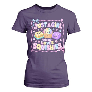 Just A Girl Who Loves Squishies T Shirt For Women Squishy Lovers Kawaii Dumpling Graphic Coquette Bow Girls TS10 Purple Print Your Wear