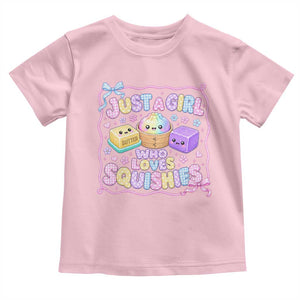 Just A Girl Who Loves Squishies Toddler T Shirt Squishy Lovers Kawaii Dumpling Graphic Coquette Bow Girls TS10 Light Pink Print Your Wear