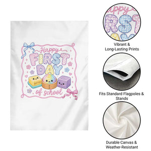 Happy First Day Of School Cute Kawaii Squishy Back To School Graphic Garden Flag