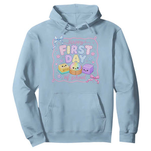 Happy First Day Of School Cute Kawaii Squishy Back To School Graphic Hoodie TS10 Light Blue Print Your Wear