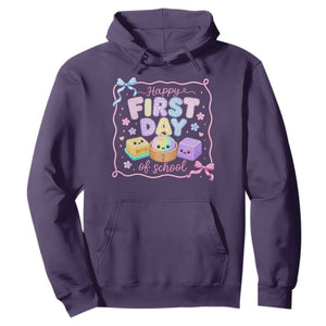 Happy First Day Of School Cute Kawaii Squishy Back To School Graphic Hoodie TS10 Purple Print Your Wear