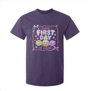 Happy First Day Of School Cute Kawaii Squishy Back To School Graphic T Shirt For Kid TS10 Purple Print Your Wear