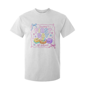 Happy First Day Of School Cute Kawaii Squishy Back To School Graphic T Shirt For Kid TS10 White Print Your Wear