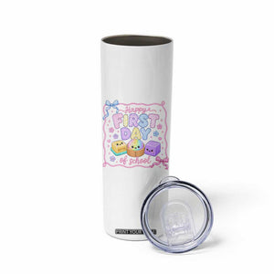 Happy First Day Of School Cute Kawaii Squishy Back To School Graphic Skinny Tumbler