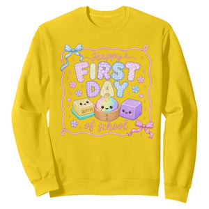 Happy First Day Of School Cute Kawaii Squishy Back To School Graphic Sweatshirt TS10 Daisy Print Your Wear
