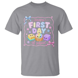 Happy First Day Of School Cute Kawaii Squishy Back To School Graphic T Shirt TS10 Sport Gray Print Your Wear
