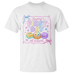 Happy First Day Of School Cute Kawaii Squishy Back To School Graphic T Shirt TS10 White Print Your Wear