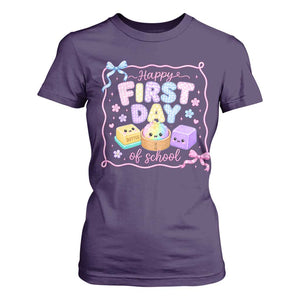 Happy First Day Of School Cute Kawaii Squishy Back To School Graphic T Shirt For Women TS10 Purple Print Your Wear