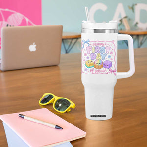 Happy First Day Of School Cute Kawaii Squishy Back To School Graphic Tumbler With Handle