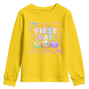 Happy First Day Of School Cute Kawaii Squishy Back To School Graphic Youth Sweatshirt TS10 Daisy Print Your Wear