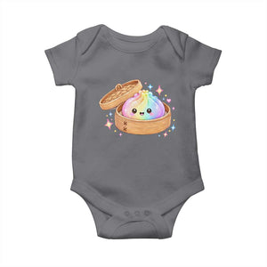 Cute Rainbow Dumpling Squishy Baby Onesie Kawaii Graphic TS10 Charcoal Print Your Wear