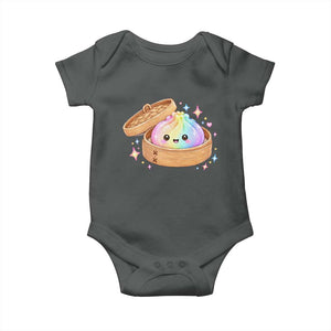 Cute Rainbow Dumpling Squishy Baby Onesie Kawaii Graphic TS10 Dark Heather Print Your Wear