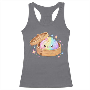 Cute Rainbow Dumpling Squishy Racerback Tank Top Kawaii Graphic TS10 Charcoal Print Your Wear