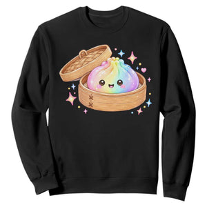 Cute Rainbow Dumpling Squishy Sweatshirt Kawaii Graphic TS10 Black Print Your Wear