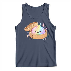 Cute Rainbow Dumpling Squishy Tank Top Kawaii Graphic TS10 Navy Print Your Wear