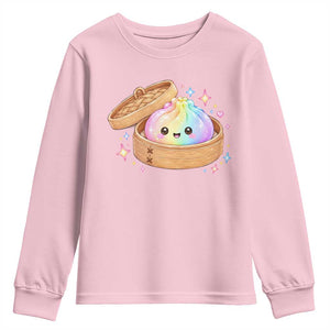 Cute Rainbow Dumpling Squishy Youth Sweatshirt Kawaii Graphic TS10 Light Pink Print Your Wear